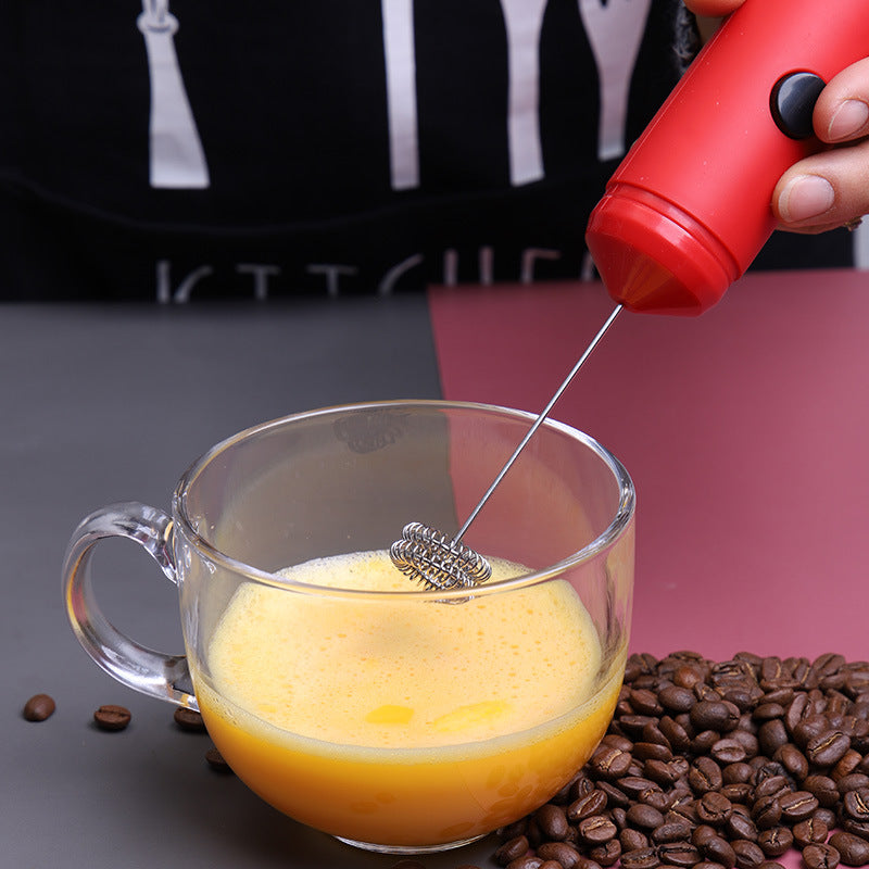 Handheld Electric Milk Frother Stainless Whisk Head Coffee Foam Maker with Cap image 4