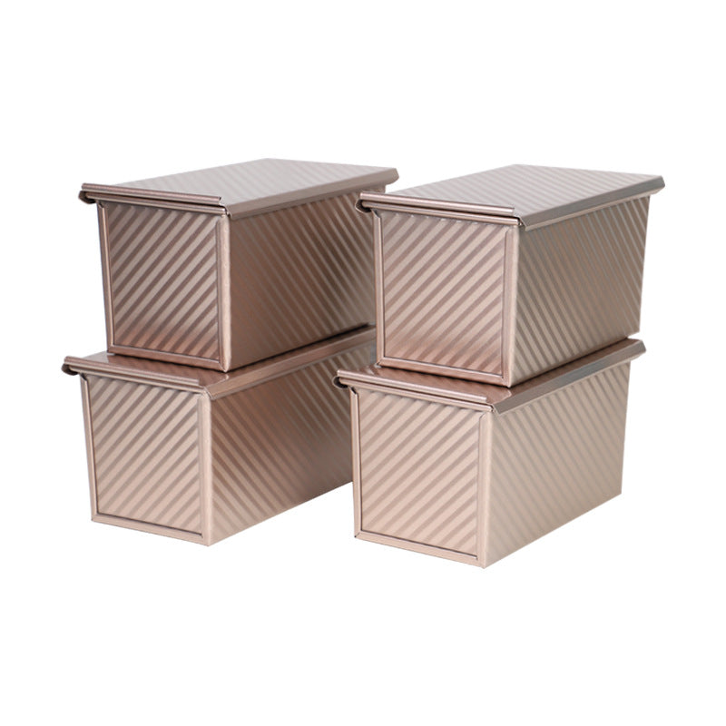 250g gold corrugated square pullman pan 13.5x12x11cm
