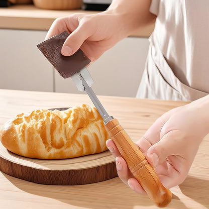 European Bread Lame Set Birch Handle Stainless Scoring Knife with 5 Blades image 2