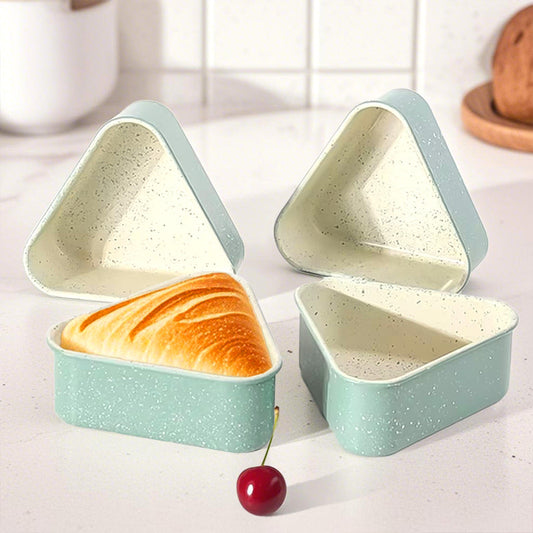 Mint ceramic-glaze triangle toast mold 10.5cm side 4cm high