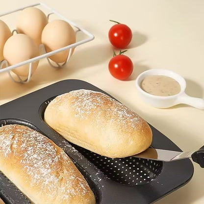 4-Slot Perforated Baguette Pan Carbon Steel Non-Stick 34.7x21.5x2.9cm image 3