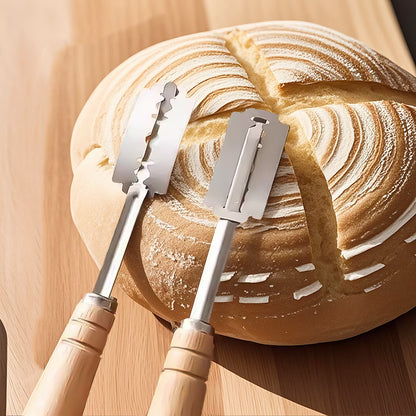 European Bread Lame Set Birch Handle Stainless Scoring Knife with 5 Blades image 4