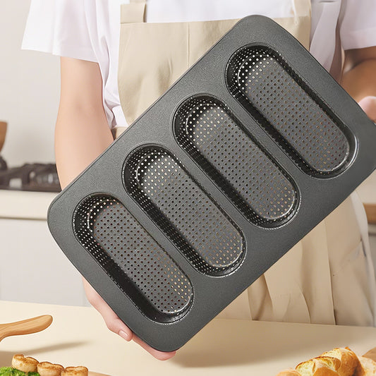 4-Slot Perforated Baguette Pan Carbon Steel Non-Stick 34.7x21.5x2.9cm image 2